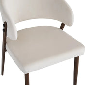 LAMIA CHAIRS WITH WALNUT LEGS IN BEIGE VELVET.MEASURING 49.5X47X77.5CM
