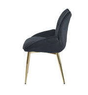 LOHA CHAIR WITH GOLD LEGS IN BLACK VELVET.