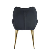 LOHA CHAIR WITH GOLD LEGS IN BLACK VELVET.