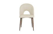 TEDDY CHAIRS WITH WALNUT METAL LEGS IN BEIGE VELVET.