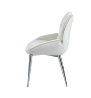 LOHA CHAIR WITH SILVER LEGS IN BEIGE  VELVET.