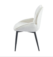 LOHA CHAIR WITH BLACK METAL LEGS IN BEIGE VELVET.