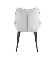 LOHA CHAIR WITH BLACK METAL LEGS IN BEIGE VELVET.