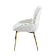 SILLA LOHA CON PATAS DORADAS EN TERCIOPELO BEIGE.