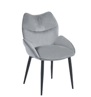 LOHA CHAIR WITH SILVER LEGS IN ANTHRACITE VELVET.