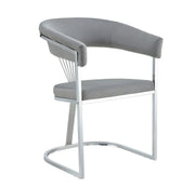 BRITTANY CHAIRS IN SILVER FINISHING AND GREY VELVET.MEASURING 50X45X81.5CM