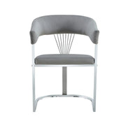 BRITTANY CHAIRS IN SILVER FINISHING AND GREY VELVET.MEASURING 50X45X81.5CM