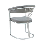 BRITTANY CHAIRS IN SILVER FINISHING AND GREY VELVET.MEASURING 50X45X81.5CM