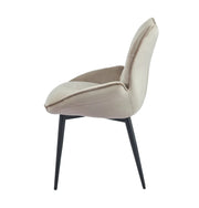 LOHA CHAIR WITH BLACK METAL LEGS IN TAUPE  VELVET.