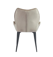 LOHA CHAIR WITH BLACK METAL LEGS IN TAUPE  VELVET.