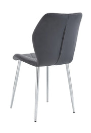 SHELL CHAIR WITH SILVER LEGS IN ANTHRACITE VELVET.