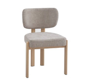 SILLA BAGUETTE CON PATAS EFECTO MADERA EN TELA CHENILLA SERGE COLOR MOKA.