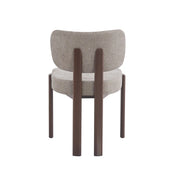 BAGUETTE CHAIR WITH WALNUT EFFECT LEGS IN MOCHA CHENILLE SERGE FABRIC.