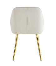 PAMS CHAIR WITH GOLD LEGS IN BEIGE VELVET.