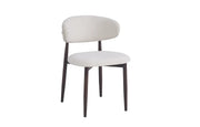 SILLA LUCILE CON PATAS EFECTO NOGAL EN ACABADO GRANO BEIGE. MEDIDAS 49.5X47X77CM