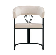 BRITTANY CHAIRS IN BEIGE VELVET WITH BLACK METAL FINISHING.MEASURING 50X45X81.5CM
