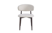 SILLA LUCILE CON PATAS EFECTO NOGAL EN ACABADO GRANO BEIGE. MEDIDAS 49.5X47X77CM