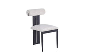 TIFFANY CHAIRS WITH BLACK METAL LEGS IN BEIGE VELVET.