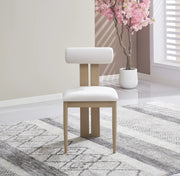 TIFFANY CHAIR WITH WOOD-EFFECT LEGS IN BEIGE VELVET.