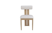 TIFFANY CHAIR WITH WOOD-EFFECT LEGS IN BEIGE VELVET.
