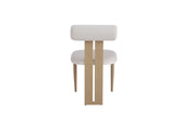 TIFFANY CHAIR WITH WOOD-EFFECT LEGS IN BEIGE VELVET.