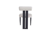 TIFFANY CHAIRS WITH BLACK METAL LEGS IN BEIGE VELVET.