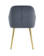 PAMS CHAIR WITH GOLD LEGS IN ANTHRACITE VELVET.