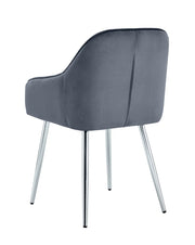 PAMS CHAIR WITH SILVER LEGS IN ANTHRACITE VELVET.