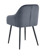 PAMS CHAIR WITH BLACK LEGS IN ANTHRACITE VELVET.