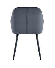 PAMS CHAIR WITH BLACK LEGS IN ANTHRACITE VELVET.