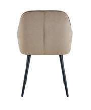 PAMS CHAIR WITH BLACK LEGS IN TAUPE VELVET.