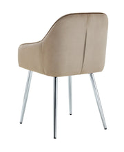 SILLÓN PAMS CON PATAS PLATEADAS EN TERCIOPELO TOPO.