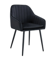 SILLÓN PAMS CON PATAS NEGRAS EN TERCIOPELO NEGRO.