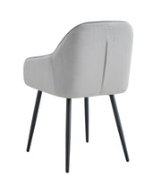 SILLA PAMS CON PATAS NEGRAS EN TERCIOPELO GRIS.