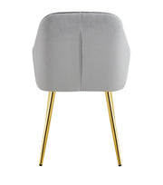 SILLÓN PAMS CON PATAS DORADAS EN TERCIOPELO GRIS.