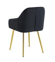 PAMS CHAIR WITH GOLD LEGS IN BLACK VELVET.