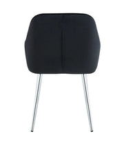 PAMS CHAIR WITH SILVER LEGS IN BLACK VELVET.