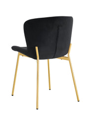 HAILEY CHAIRS WITH GOLD LEGS AND BLACK VELVET.
