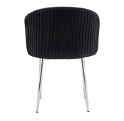 SILLA CARLITA EN TERCIOPELO NEGRO CON PATAS PLATEADAS.