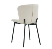 HAILEY CHAIRS WITH BLACK METAL LEGS AND OFF WHITE/BEIGE.