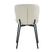 HAILEY CHAIRS WITH BLACK METAL LEGS AND OFF WHITE/BEIGE.