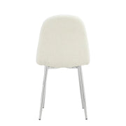 SILLA ESCANDINAVA CON PATAS PLATEADAS EN TELA TEDDY.