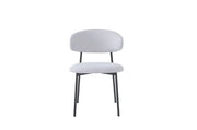 LULU CHAIRS WITH BLACK METAL LEGS IN BEIGE SERGE FABRIC.