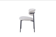 LULU CHAIRS WITH BLACK METAL LEGS IN BEIGE SERGE FABRIC.