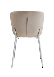 SILLAS HAILEY CON PATAS PLATEADAS Y ASIENTO DE TERCIOPELO COLOR MOCCA.