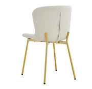 SILLAS HAILEY CON PATAS DORADAS Y ASIENTO DE TERCIOPELO BEIGE/BLANCO ROTO.