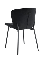 SILLAS HAILEY CON PATAS DE METAL NEGRO Y ASIENTO DE TERCIOPELO NEGRO.