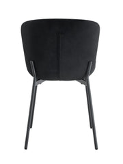SILLAS HAILEY CON PATAS DE METAL NEGRO Y ASIENTO DE TERCIOPELO NEGRO.