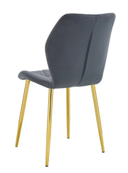 SILLÓN SHELL EN TERCIOPELO ANTRACITA/GRIS OSCURO CON PATAS DORADAS.
