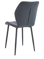 SILLÓN SHELL EN TERCIOPELO ANTRACITA/GRIS OSCURO Y PATAS DE METAL NEGRO.